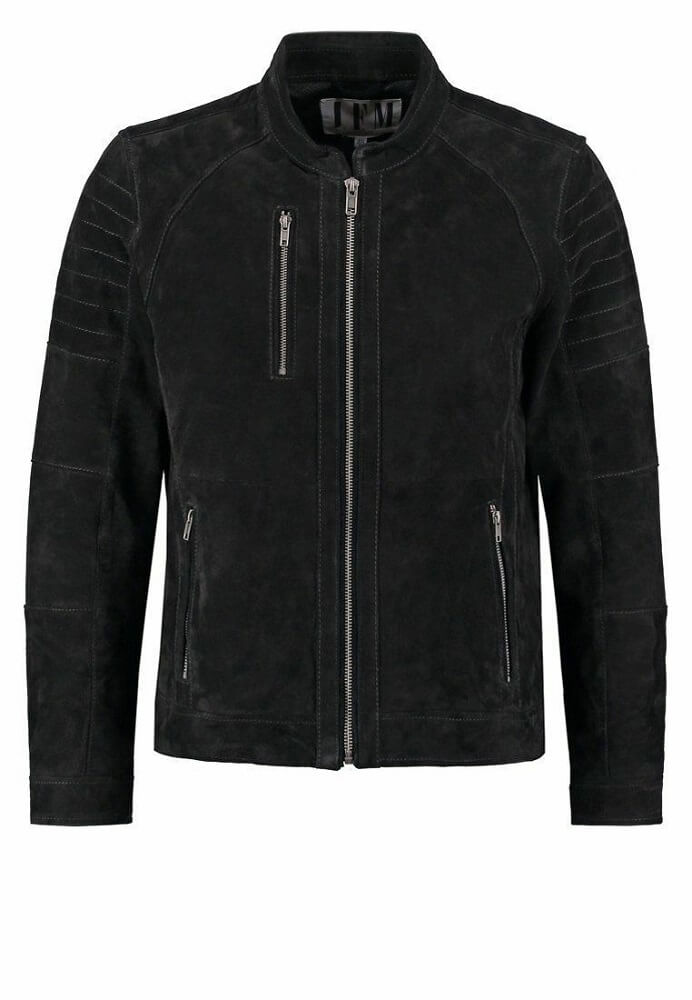 Genuine Mens Black Suede Jacket - Image 6